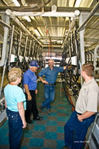 tour in milking parlor