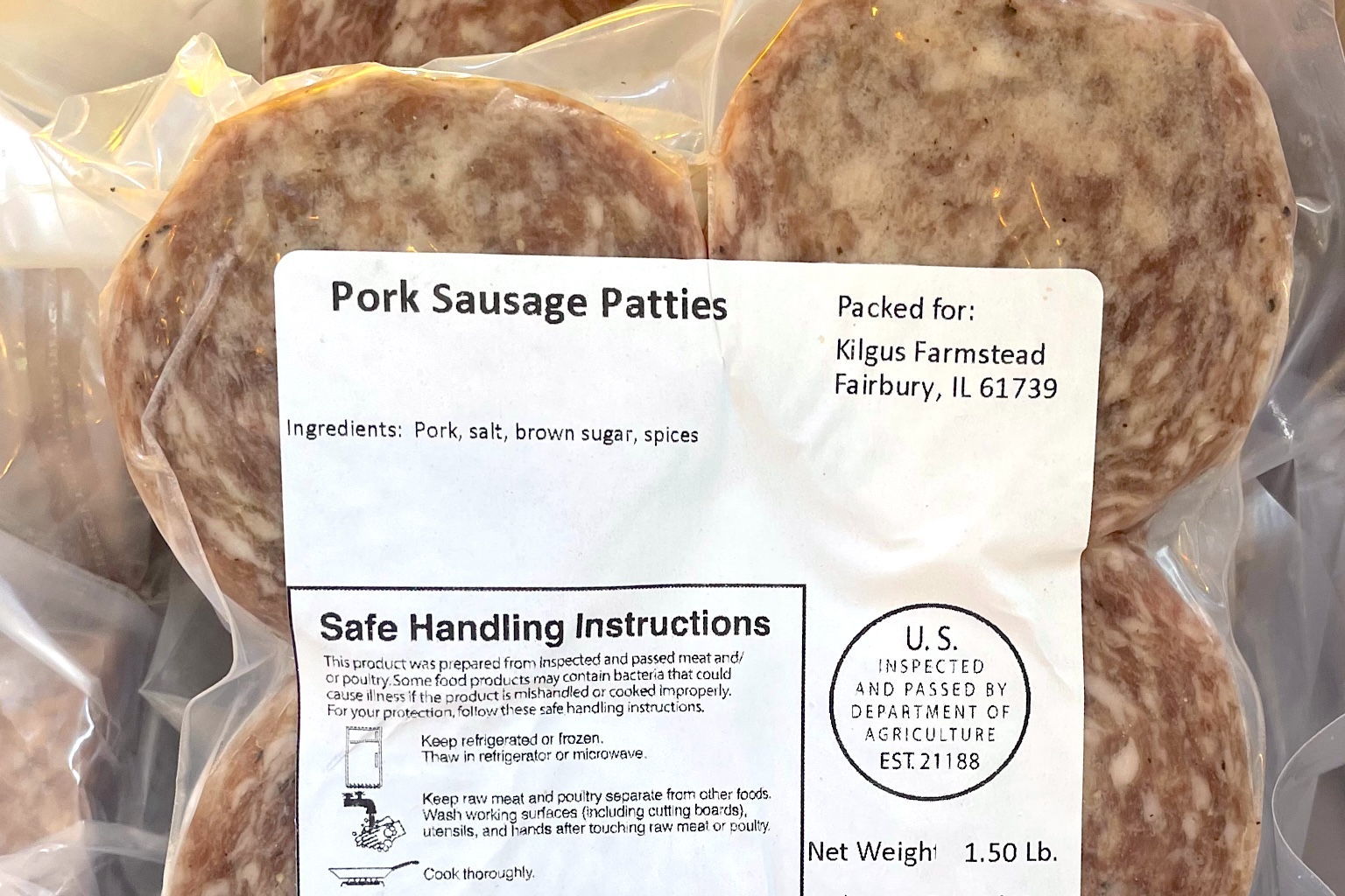 packaged pork sausage patties