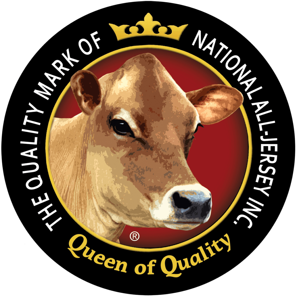 emblem of jersey cow with crown