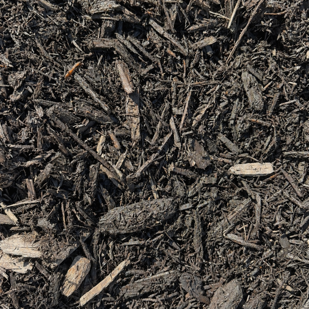 black dyed landscaping mulch