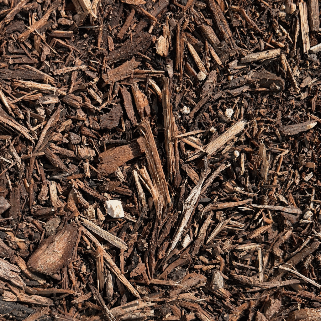 brown dyed landscaping mulch